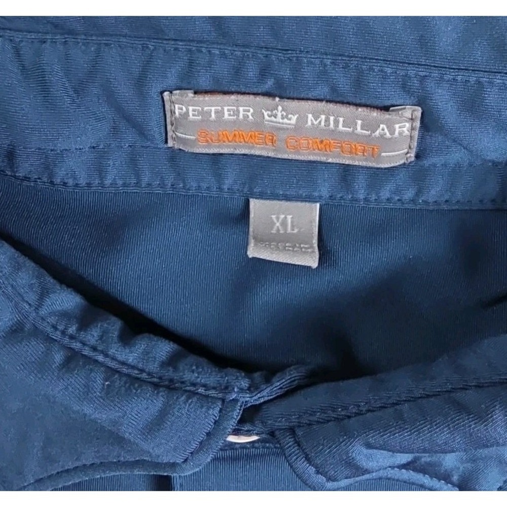 Peter Millar Polo Shirt Mens Sz XL Blue Summer Comfort Golf Performance Stretch - Picture 2 of 10